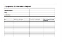 Equipment Maintenance Schedule Template Excel Task List Regarding Best Heavy Equipment Maintenance Log Template