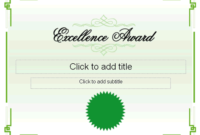 Excellence Award Certificate Free Certificate Templates Within Certificate Of Academic Excellence Award