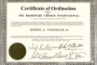 Exceptional Printable Ordination Certificate Dan'S Blog With Regard To Quality Ordination Certificate Template