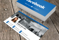Facebook Blue Business Card Template Mockup Design Free With Free Business Card Templates In Psd Format