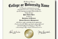 Fake College And University Diplomas Starting At Only 59 Regarding Printable College Graduation Certificate Template