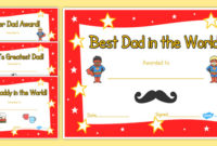 Father'S Day Certificates Father'S Day Card Father'S Day With Best Dad Certificate Template