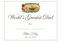 Father'S Day Gift Ideas Free Printable Gift Certificates With Regard To Best Dad Certificate Template
