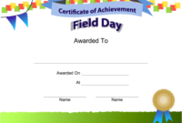 Field Day Achievement Printable Certificate For Printable Sports Day Certificate Templates Free