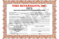 Fire Retardant Certificate Sample Carlynstudio For Amazing Electrical Isolation Certificate Template