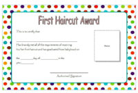 First Haircut Gift Certificate 6 For First Day Of School Certificate Templates Free