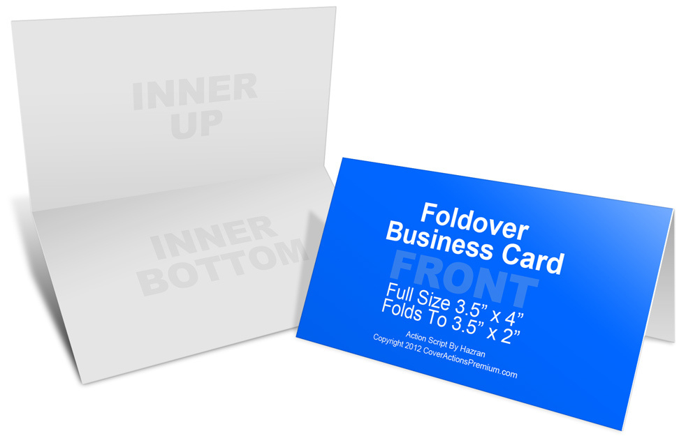 Foldover Business Card Mockup Cover Actions Premium Within Fold Over Business Card Template