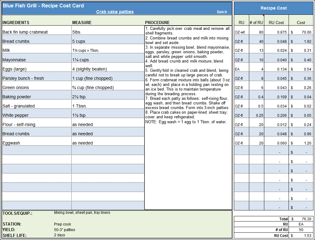 Food Cost Calculator Spreadsheet Spreadsheets In Recipe Food Cost Template