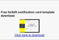 Forklift Operator Card Template Carlynstudio With Quality Forklift Certification Card Template