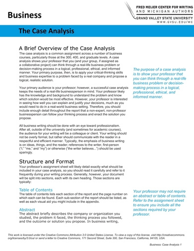 Free 10 Case Study Analysis Examples Templates With Business Case Calculation Template