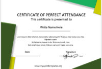 Free 11 Perfect Attendance Certificate Templates Inside Best Attendance Certificate Template Word