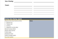 Free 12 Sales Agenda Templates In Pdf Ms Word Intended For Amazing Sales Meeting Agenda Template