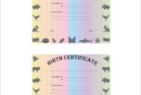 Free 12 Sample Birth Certificates In Ms Word Pdf With Pet Birth Certificate Templates Fillable