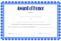 Free 14 Ideas Of Honor Certificate Template Word In Two With Regard To Free Honor Award Certificate Templates