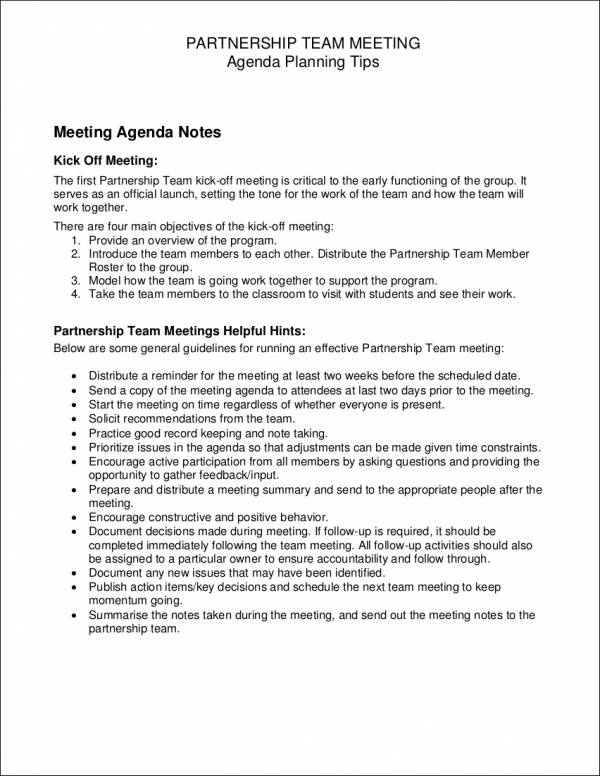 Free 14 Meeting Agenda Samples Templates In Pdf Inside Quality Scout Committee Meeting Agenda Template