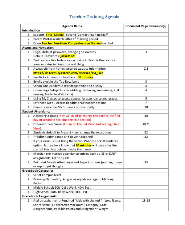 Free 22 Training Agenda Examples Samples In Pdf Doc For Workshop Agenda Template