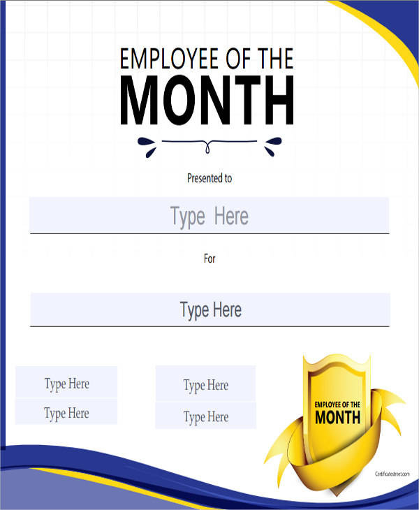 Free 23 Blank Award Certificates In Pdf Ppt Pertaining To Best Employee Of The Month Certificate Template