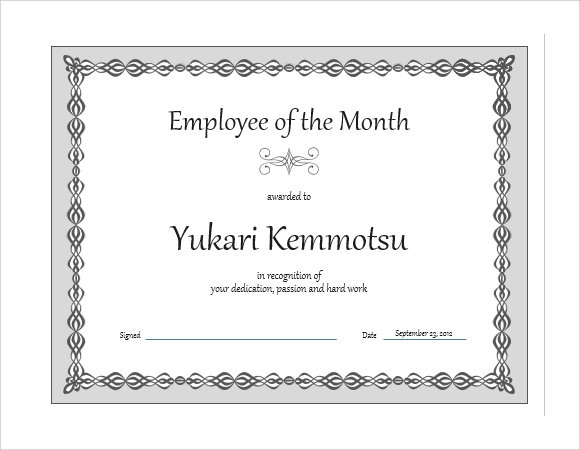 Free 28 Microsoft Certificate Templates In Ms Word Excel Regarding Employee Of The Month Certificate Template Word