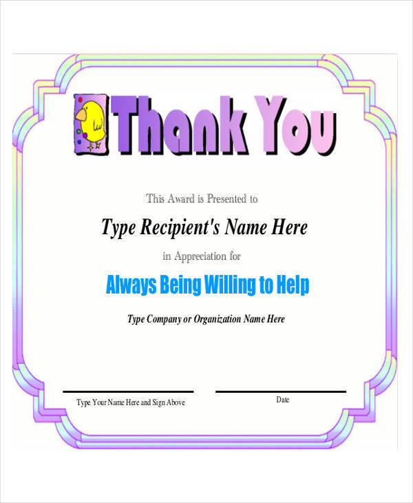 Free 30 Certificate Samples In Psd Ai Ms Word Ai With Regard To Free Free Employee Appreciation Certificate Template