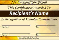 Free 30 Printable Sample Certificate Templates In Ai With Best Merit Award Certificate Templates