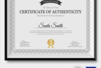 Free 45 Sample Certificate Of Authenticity Templates In With Free Certificate Of Authenticity Template