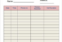 Free 5 Sample Printable Phone Log Templates In Pdf Ms Word Pertaining To Staff Communication Log Template