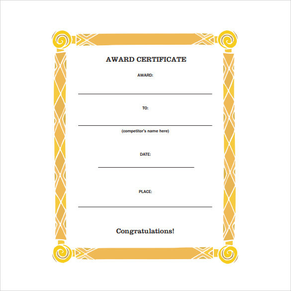 Free 55 Printable Award Certificate Templates In Ai Pertaining To Printable Pages Certificate Templates