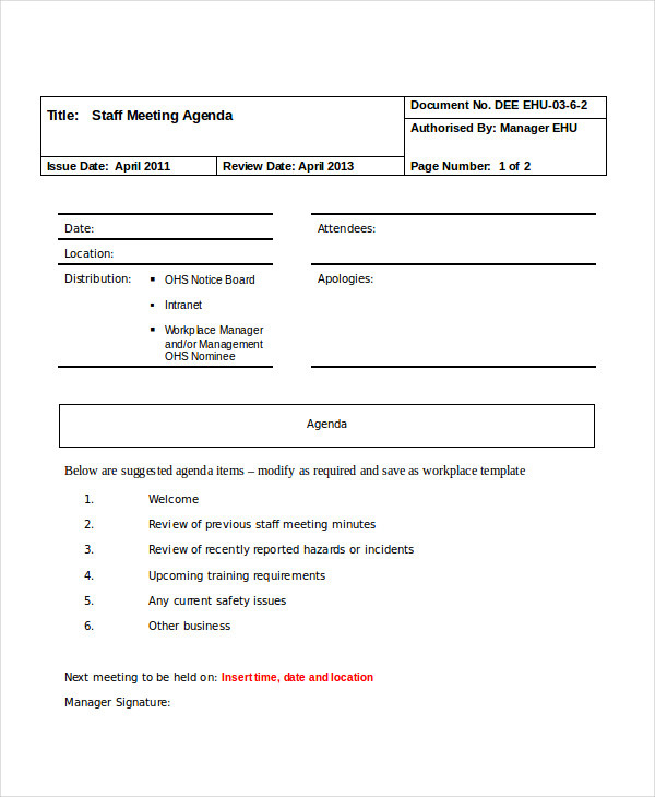 Free 57 Meeting Agenda Examples Samples In Doc Pdf With Regard To Quality Church Business Meeting Agenda Template