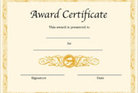 Free 9 Award Templates In Ai Ms Word Pages Psd With Printable Blank Award Certificate Templates Word