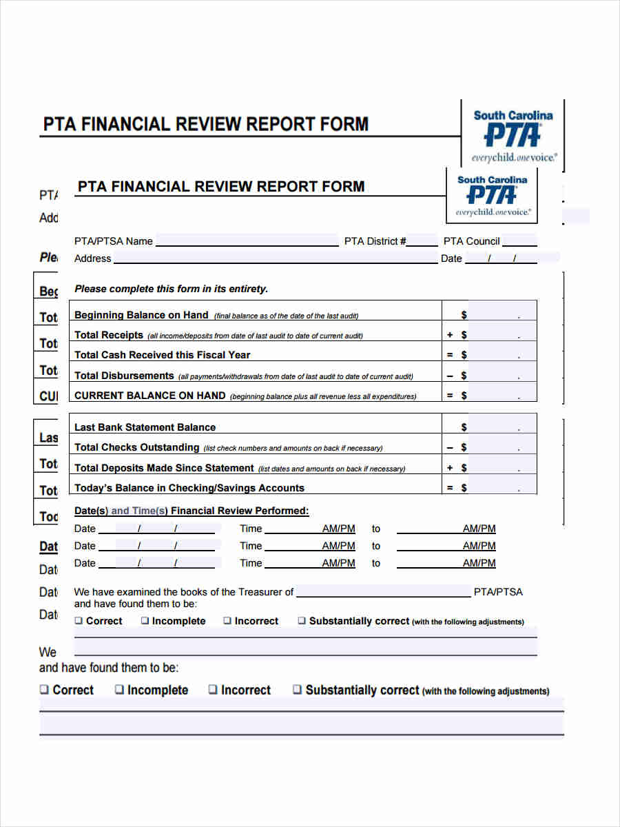 Free 9 Financial Review Forms In Pdf Ms Word With Business Review Report Template