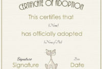 Free Adoption Certificate Template Customize Online For Best Kitten Birth Certificate Template