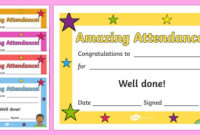 Free Amazing Attendance Award Certificate Teacher Made For Physical Education Certificate Template Editable
