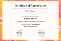 Free Appreciation Certificate Template In Adobe Photoshop With Certificate Of Appreciation Template Word