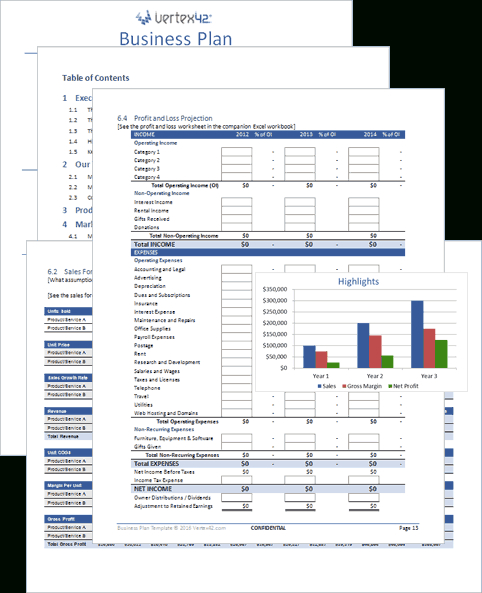 Free Business Plan Template For Word And Excel Regarding Business Plan For A Startup Business Template