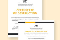 Free Certificate Of Destruction Template Download 435 Intended For Printable Certificate Of Disposal Template