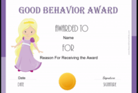 Free Certificate Of Good Behavior Customize Print In Good Behaviour Certificate Template 10 Kids Awards