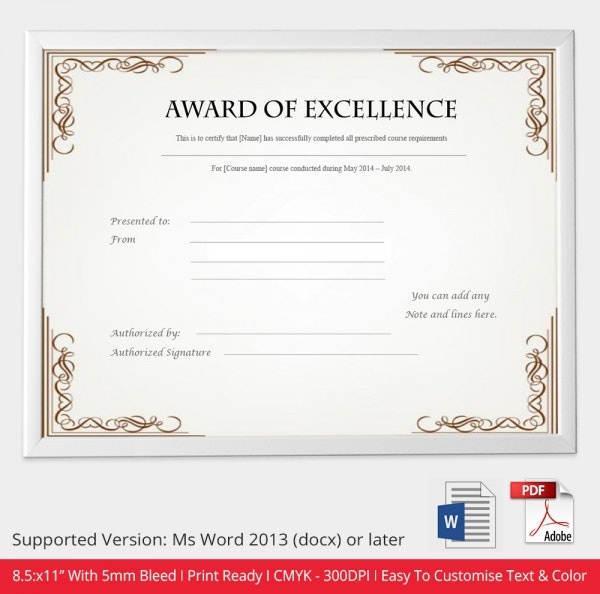 Free Certificate Template 9 Free Word Pdf Documents Inside Printable High Resolution Certificate Template