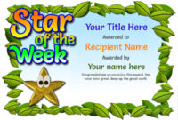 Free Certificate Templates Simple To Use Add Printable With Free Star Of The Week Certificate Template