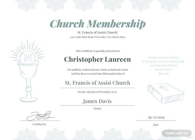 Free Church Membership Certificate Template Free Templates Intended For Life Membership Certificate Templates