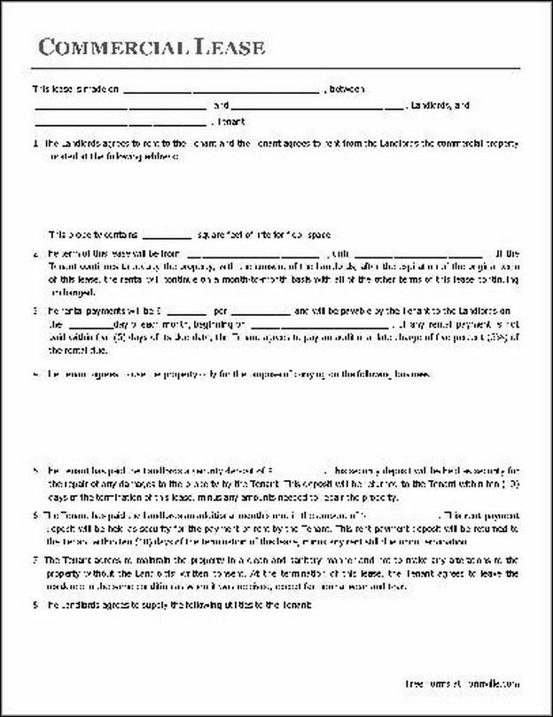Free Commercial Lease Agreement Template Word With Business Lease Agreement Template Free