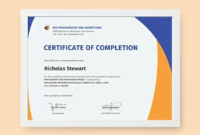 Free Completion Certificate Template Word Psd Throughout Certificate Of Completion Free Template Word