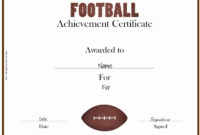 Free Custom Football Certificates Pertaining To Free Soccer Achievement Certificate Template