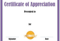 Free Editable Certificate Of Appreciation Customize Pertaining To Printable Thanks Certificate Template
