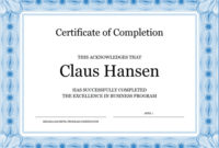 Free Editable Certificate Of Completion Templates Jurjur Throughout Certificate Of Completion Template Word
