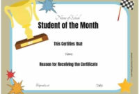 Free Editable Printable Student Of The Month Certificate For Student Of The Week Certificate Templates