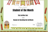 Free Editable Printable Student Of The Month Certificate Within Amazing Student Of The Week Certificate Templates