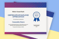 Free Employee Appreciation Certificate Templates Word Throughout Free Employee Anniversary Certificate Template