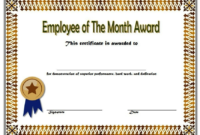 Free Employee Of The Month Award Certificate Template 1 Regarding Best Employee Of The Month Certificate Template