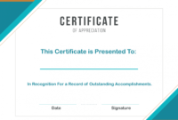 Free Free Sample Format Of Certificate Of Appreciation Within Amazing Formal Certificate Of Appreciation Template
