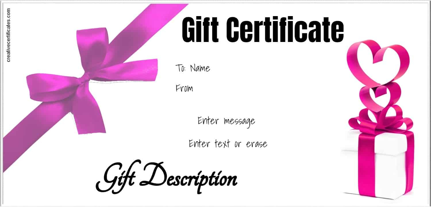Free Gift Certificate Template 50 Designs Customize Throughout Birthday Gift Certificate Template Free 7 Ideas